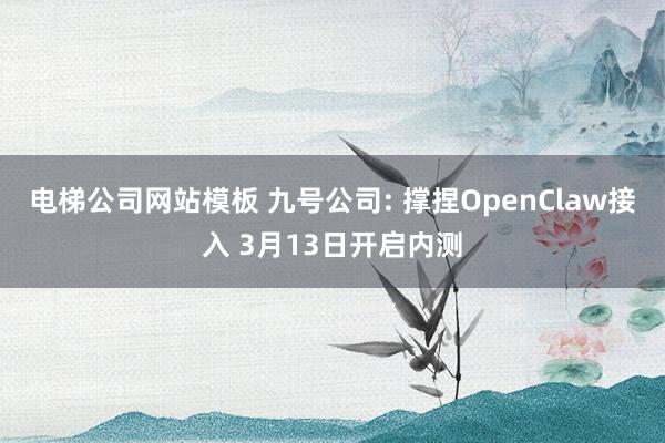 电梯公司网站模板 九号公司: 撑捏OpenClaw接入 3月13日开启内测