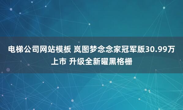 电梯公司网站模板 岚图梦念念家冠军版30.99万上市 升级全新曜黑格栅