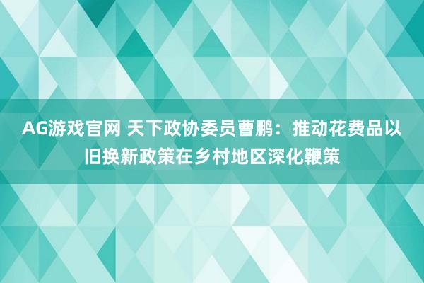 AG游戏官网 天下政协委员曹鹏：推动花费品以旧换新政策在乡村地区深化鞭策