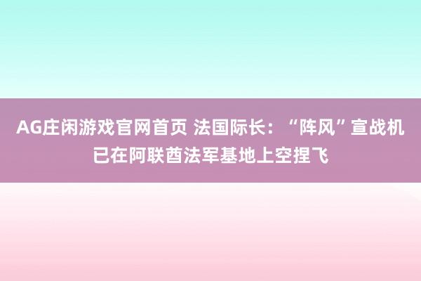 AG庄闲游戏官网首页 法国际长：“阵风”宣战机已在阿联酋法军基地上空捏飞