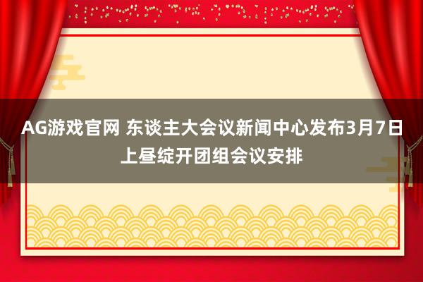AG游戏官网 东谈主大会议新闻中心发布3月7日上昼绽开团组会议安排
