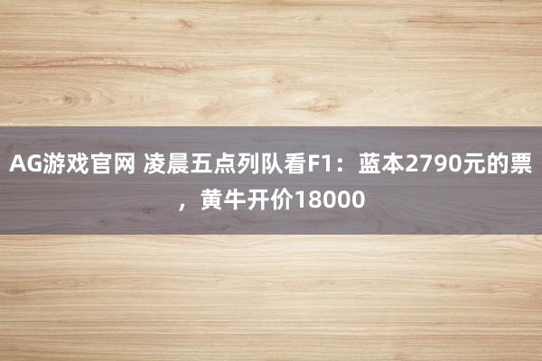 AG游戏官网 凌晨五点列队看F1：蓝本2790元的票，黄牛开价18000