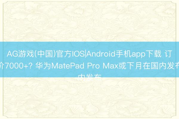 AG游戏(中国)官方IOS|Android手机app下载 订价7000+? 华为MatePad Pro Max或下月在国内发布