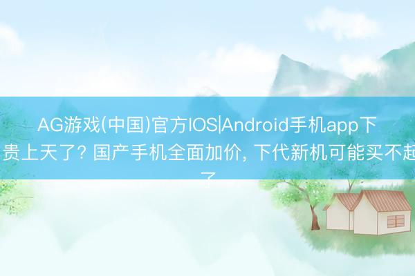 AG游戏(中国)官方IOS|Android手机app下载 贵上天了? 国产手机全面加价， 下代新机可能买不起了