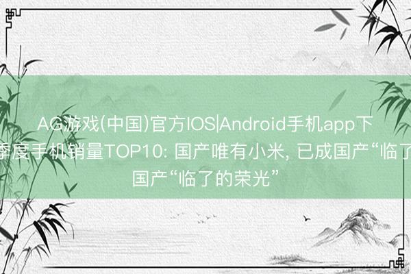 AG游戏(中国)官方IOS|Android手机app下载 第一季度手机销量TOP10: 国产唯有小米， 已成国产“临了的荣光”