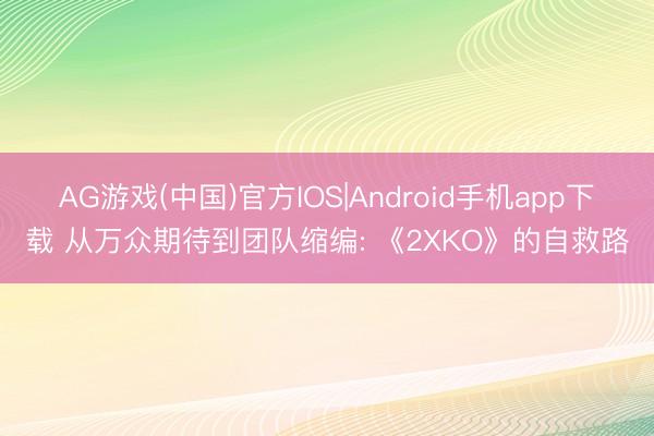 AG游戏(中国)官方IOS|Android手机app下载 从万众期待到团队缩编: 《2XKO》的自救路