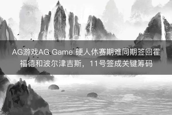 AG游戏AG Game 硬人休赛期难同期签回霍福德和波尔津吉斯,11号签成关键筹码