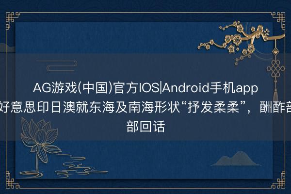 AG游戏(中国)官方IOS|Android手机app下载 好意思印日澳就东海及南海形状“抒发柔柔”，酬酢部回话
