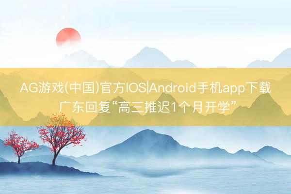 AG游戏(中国)官方IOS|Android手机app下载 广东回复“高三推迟1个月开学”