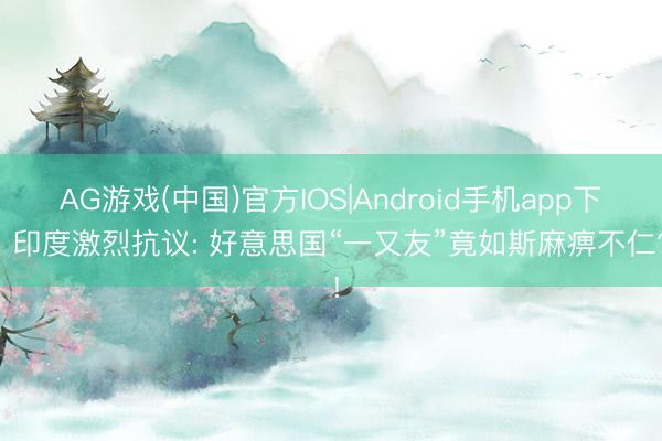 AG游戏(中国)官方IOS|Android手机app下载 印度激烈抗议: 好意思国“一又友”竟如斯麻痹不仁? !