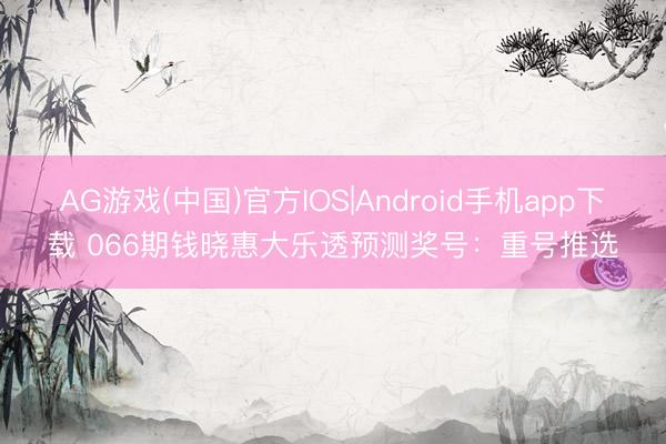 AG游戏(中国)官方IOS|Android手机app下载 066期钱晓惠大乐透预测奖号:重号推选