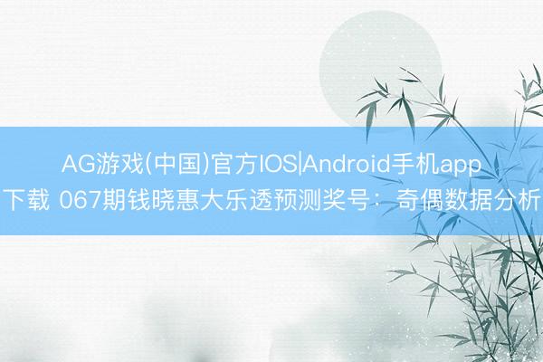 AG游戏(中国)官方IOS|Android手机app下载 067期钱晓惠大乐透预测奖号：奇偶数据分析